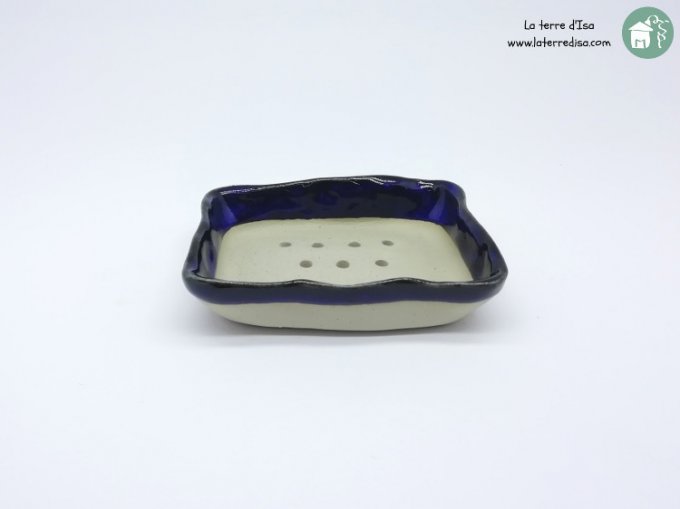 Porte savon bleu noir