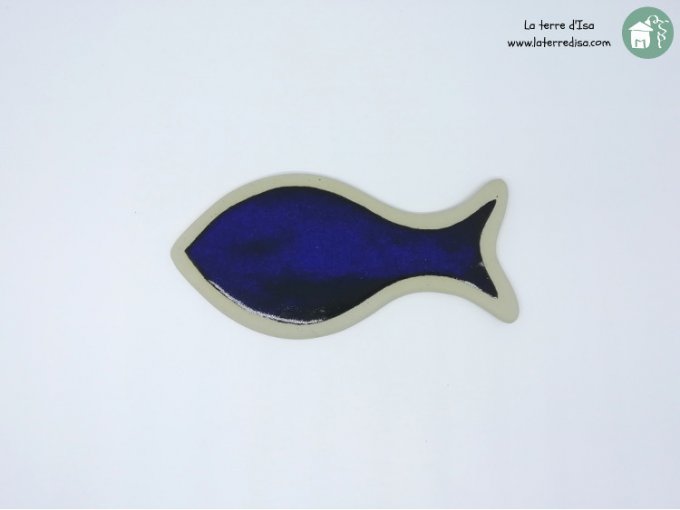 Dessous de plat poisson bleu noir